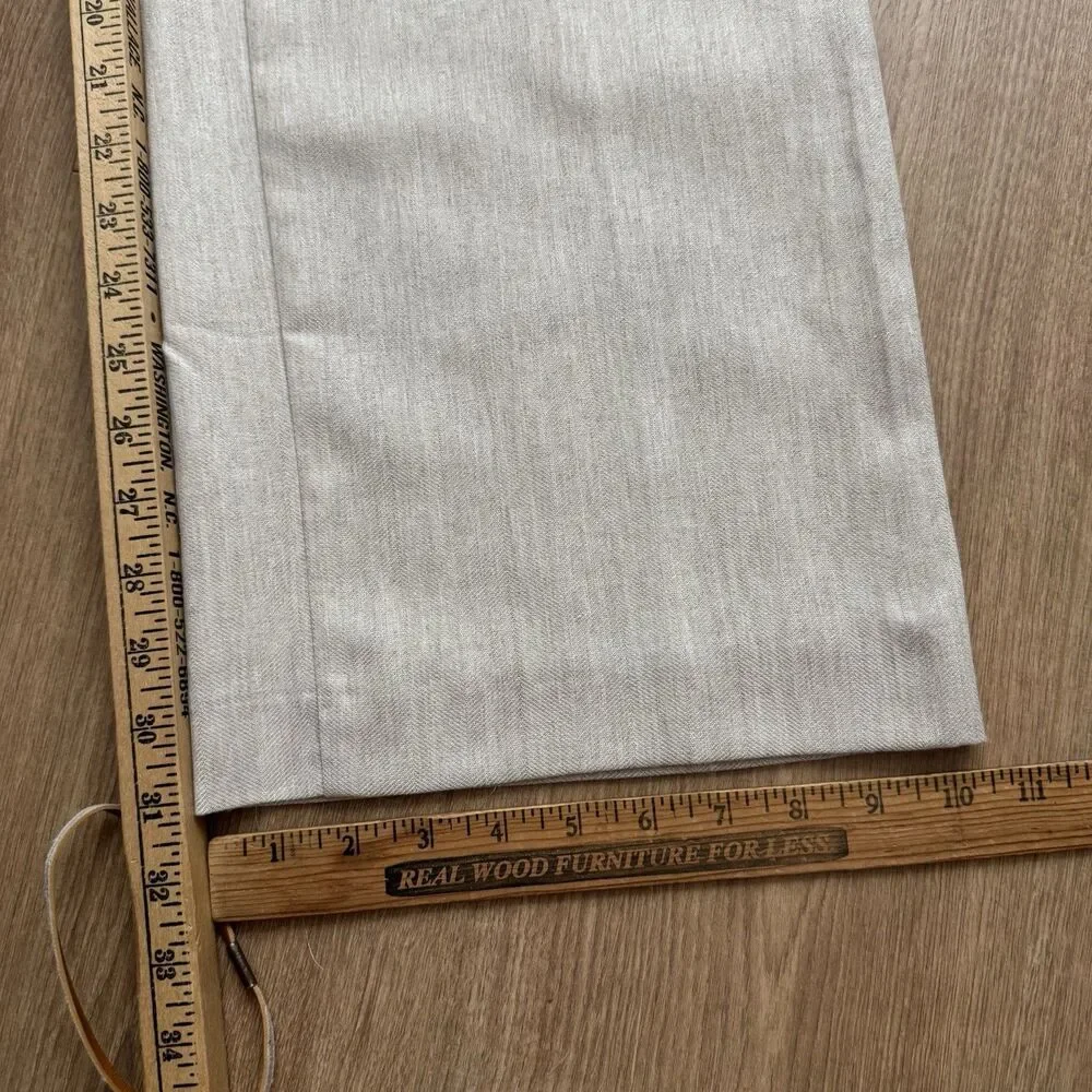 NWT Zara High Rise Wide Leg Straight Pants Women’s M Beige Cotton Blend Pockets